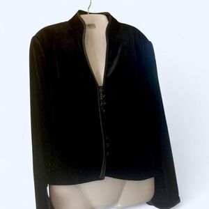 JS Collections Black Velvet Blazer 10